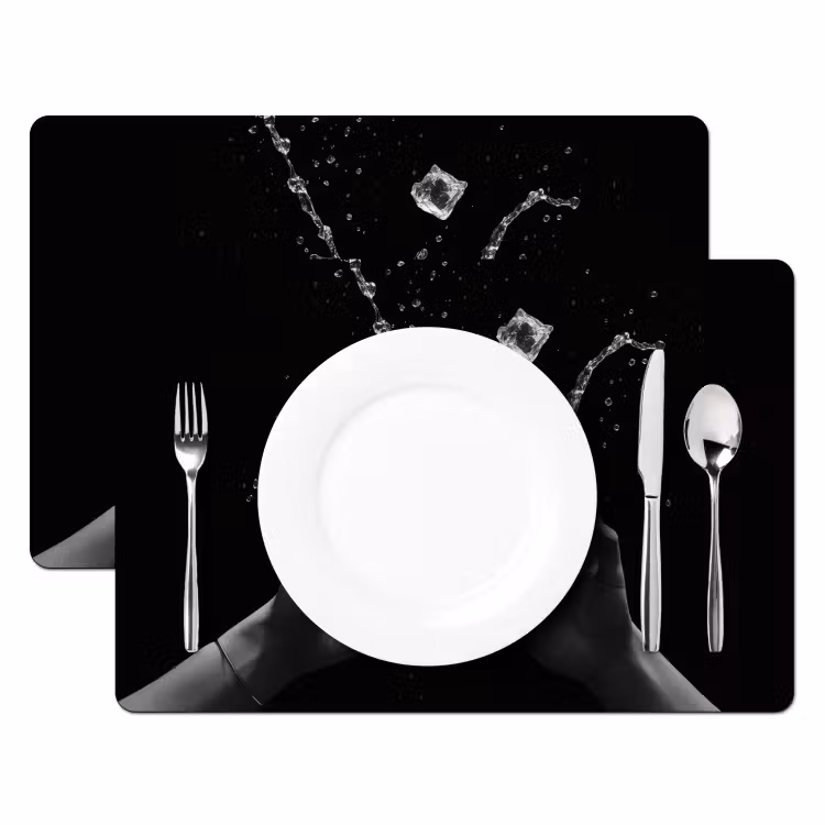 Sets de table - Verres Whicky - Ice - Splashes - Noir — 2