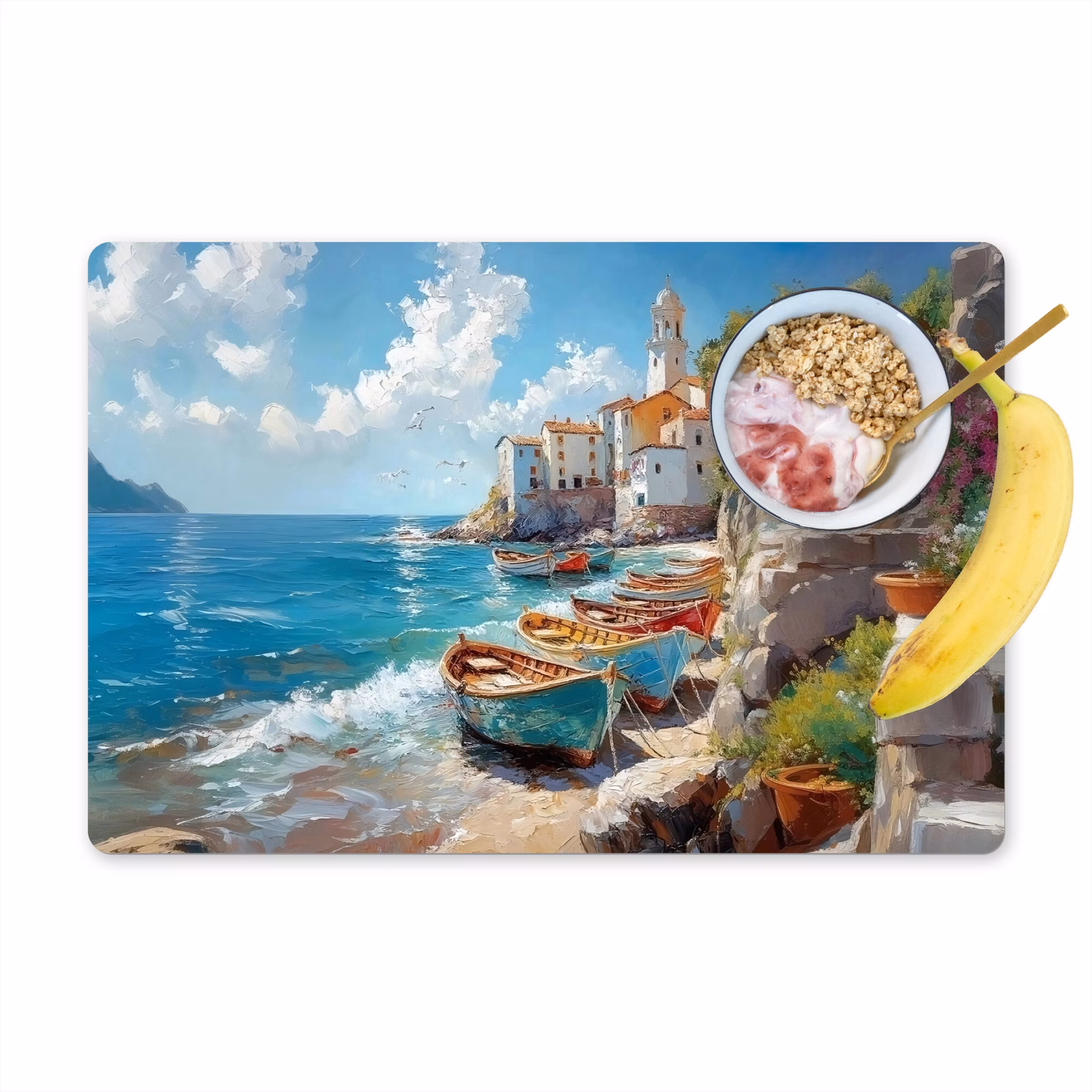 Sets de table en vinyle - Bateaux - Rochers - Mer - Soleil — 1