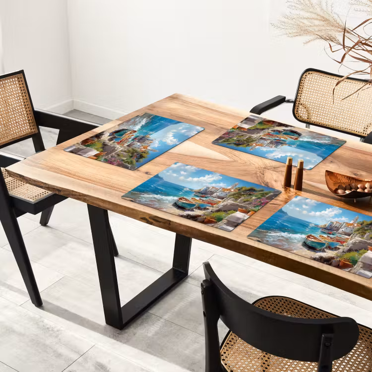 Sets de table en vinyle - Bateaux - Rochers - Mer - Soleil — 4