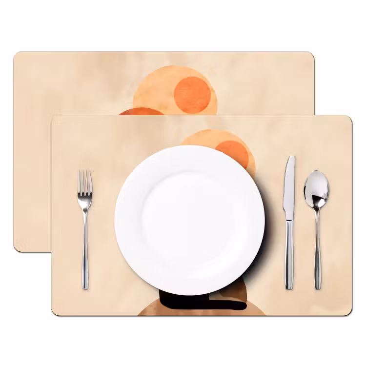 Sets de table en vinyle - Chats - Noir - Abstrait - Cercles — 2