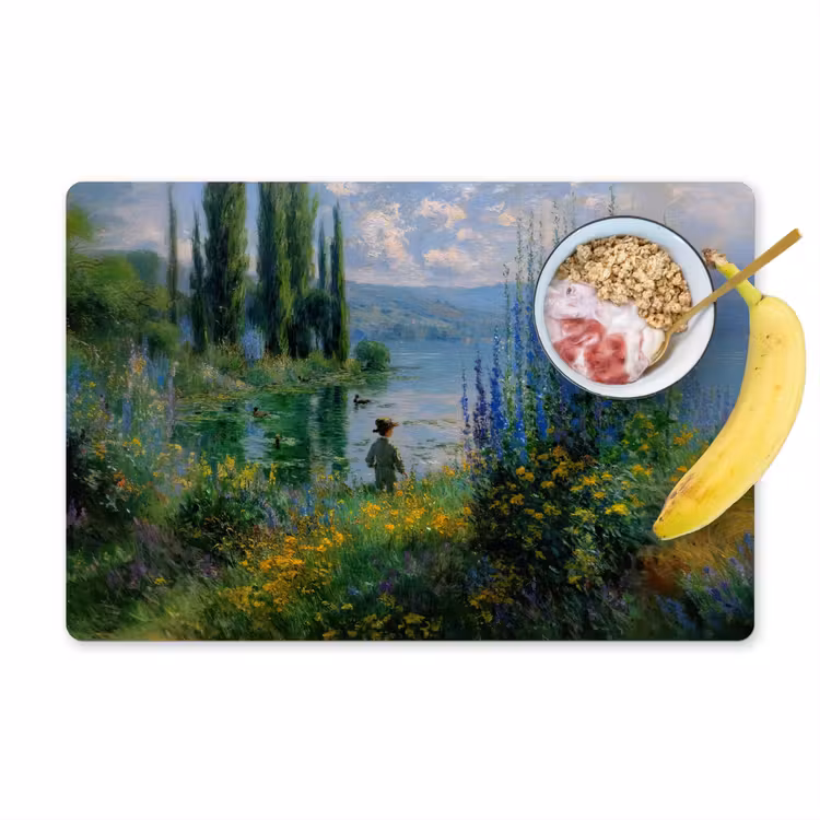 Sets de table en vinyle - Fleurs - Lac - Bergen - Vert — 1