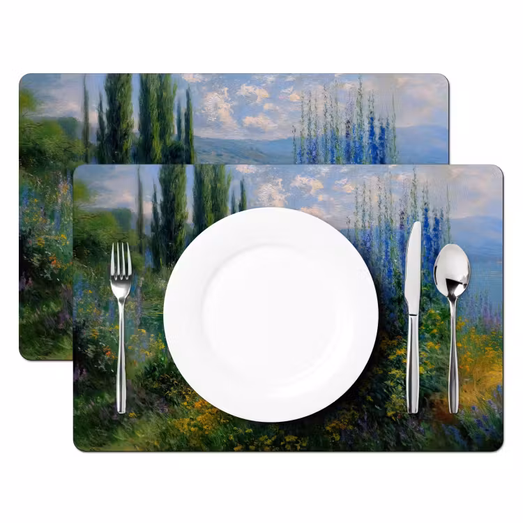 Sets de table en vinyle - Fleurs - Lac - Bergen - Vert — 2