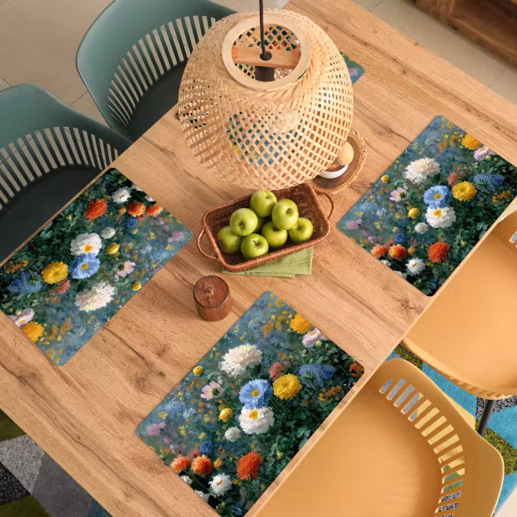 Sets de table en vinyle - Gros plan - champ - fleurs - coloré — 3