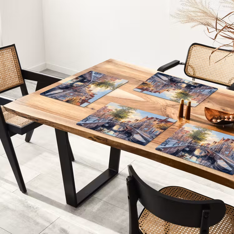 Sets de table en vinyle - Pont - Ville - Maisons - Bateau — 4
