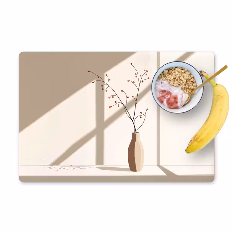 Sets de table en vinyle - Vase - Branches - Baies - Minimaliste — 1