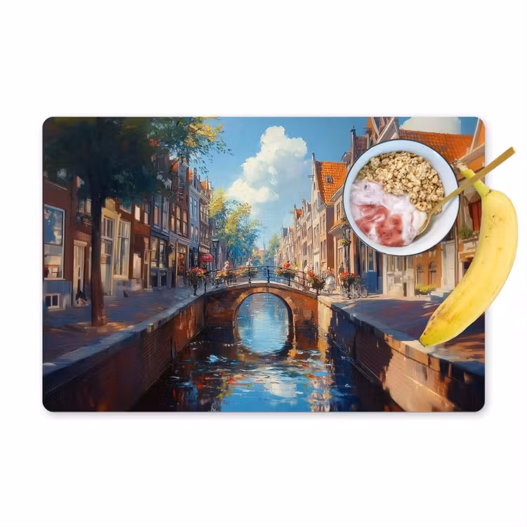 Sets de table en vinyle - Ville - Douves - Soleil - Cyclisme — 1