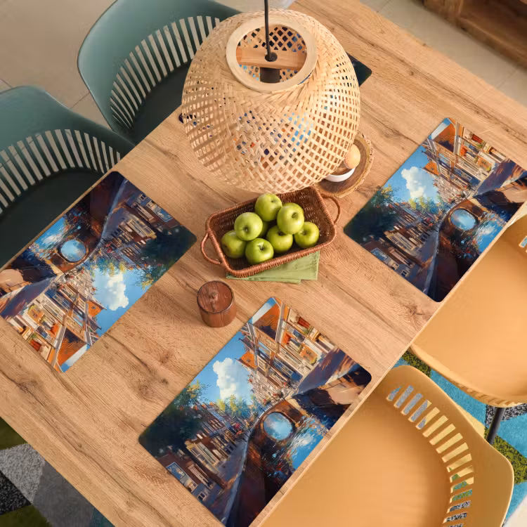 Sets de table en vinyle - Ville - Douves - Soleil - Cyclisme — 3