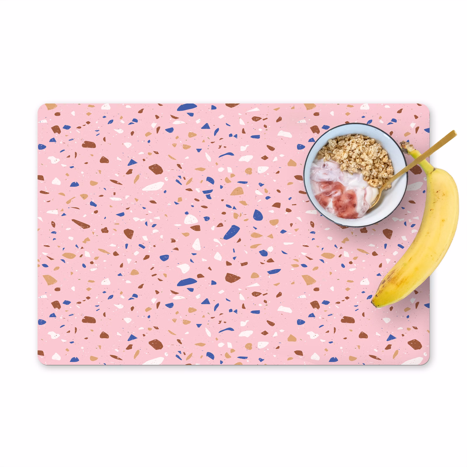 Sets de table en vinyle - Terrazzo - Motif - Coloré - Rose — 1
