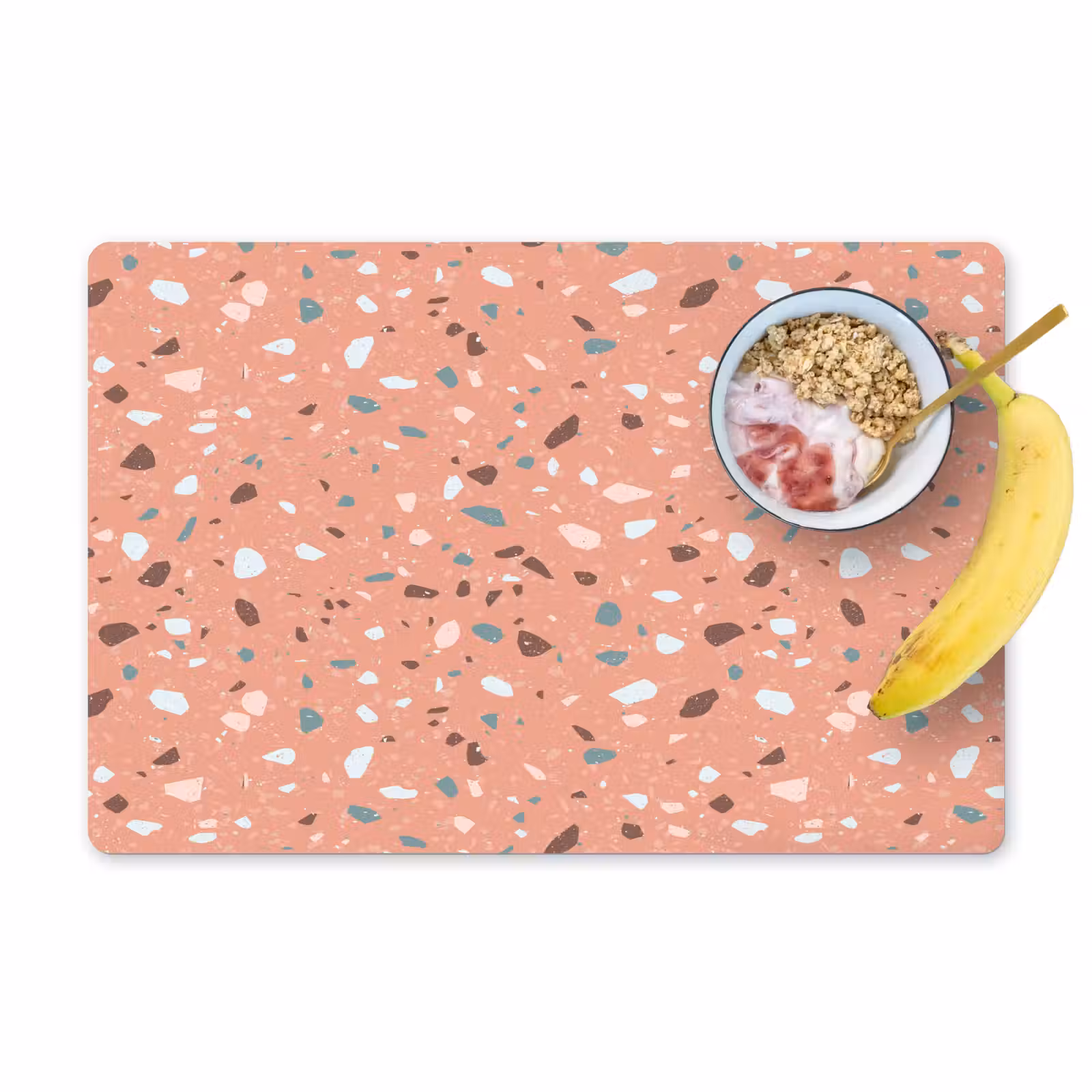Sets de table en vinyle - Terrazzo - Motif - Coloré - Rose - Bleu — 1