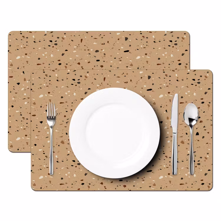 Sets de table en vinyle - Terrazzo - Motif - Beige — 2