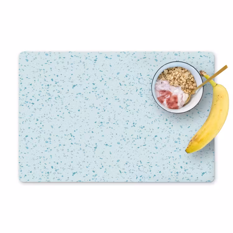 Sets de table en vinyle - Terrazzo - Motif - Coloré - Baby Blue — 1