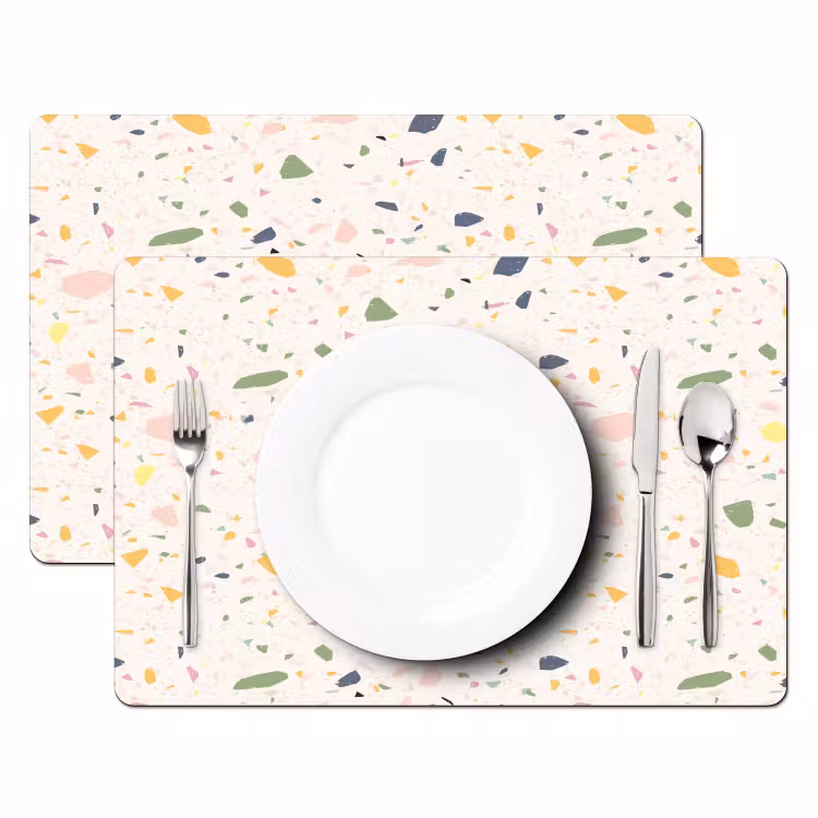 Sets de table en vinyle - Terrazzo - Motif - Coloré - Festival — 2