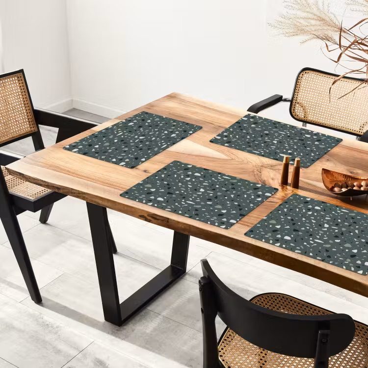 Sets de table en vinyle - Terrazzo - Motif - Coloré - Vert — 4