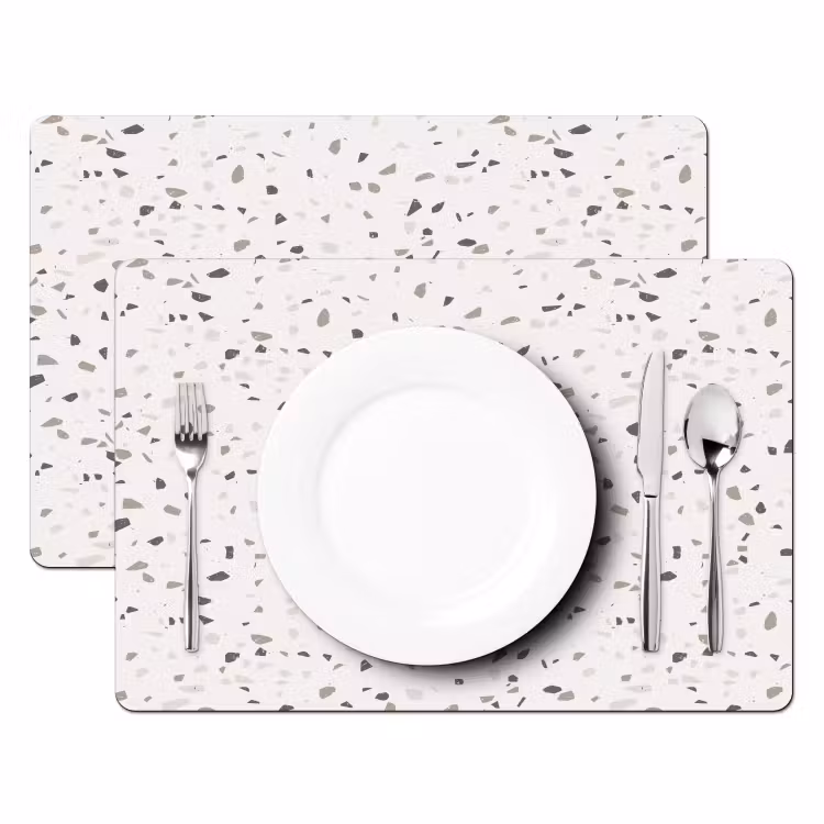 Sets de table en vinyle - Terrazzo - Motif - Crème — 2