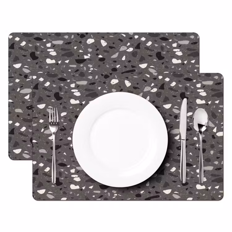 Sets de table en vinyle - Terrazzo - Motif - Gris — 2