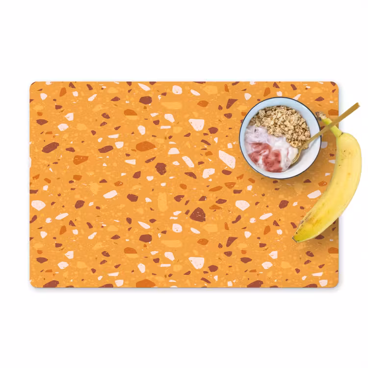 Sets de table en vinyle - Terrazzo - Motif - Jaune ocre — 1