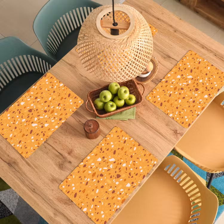 Sets de table en vinyle - Terrazzo - Motif - Jaune ocre — 3