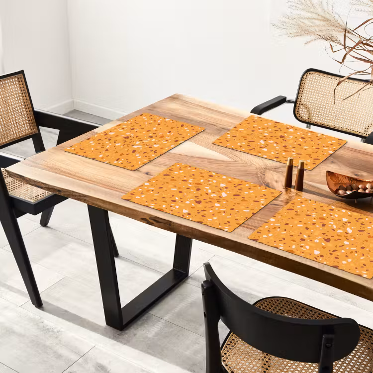 Sets de table en vinyle - Terrazzo - Motif - Jaune ocre — 4