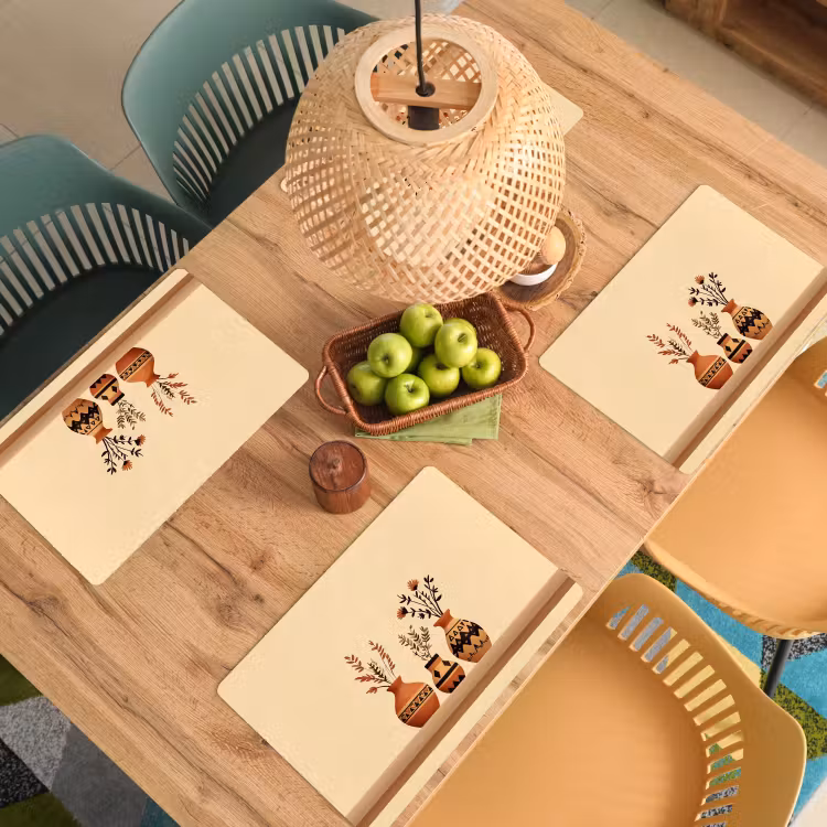 Sets de table en vinyle - Vases - Fleurs - Feuilles - Minimaliste — 3