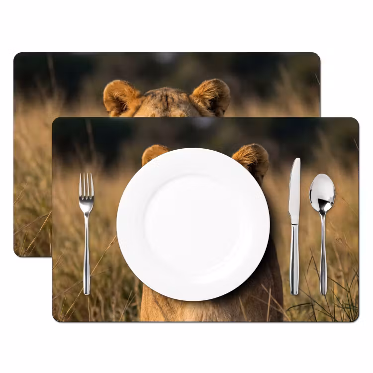 Set de table – 6 pièces - Lionne - Herbe - Jaune — 2