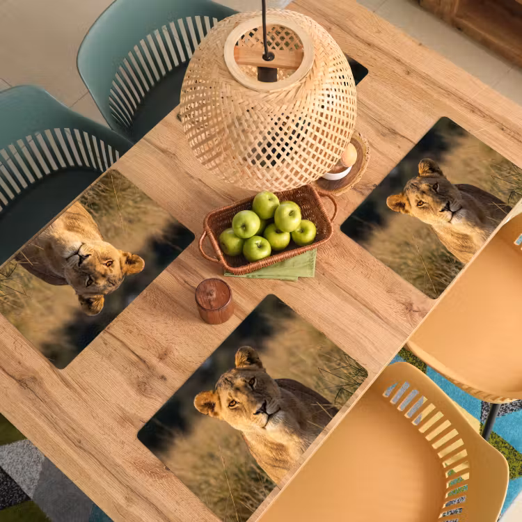 Set de table – 6 pièces - Lionne - Herbe - Jaune — 3