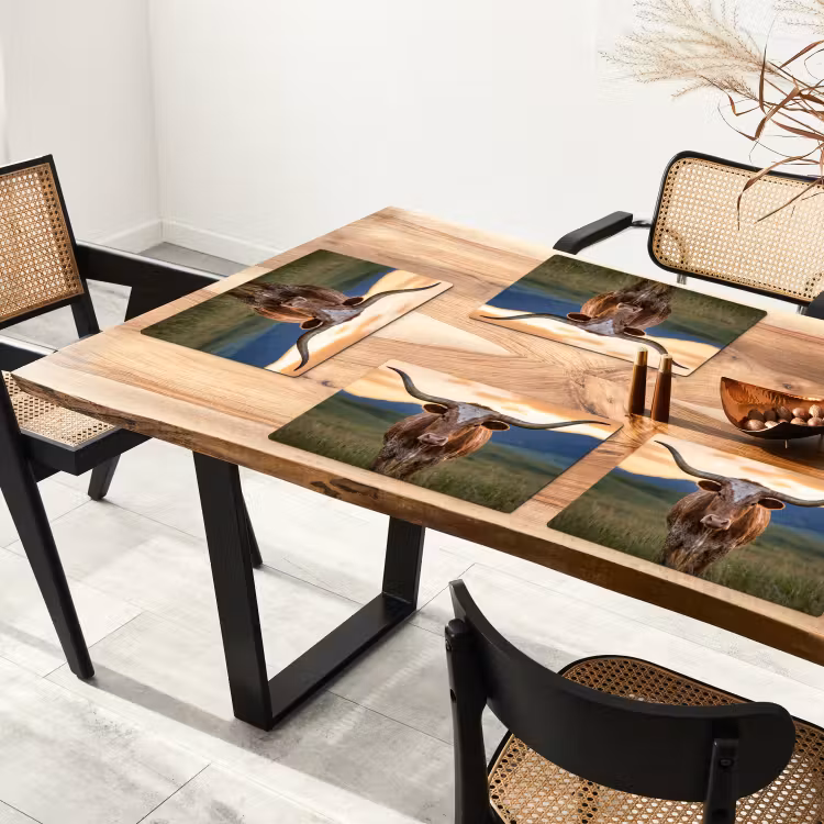 Set de table – 6 pièces - Longhorn - Paysage - Coucher de soleil — 4