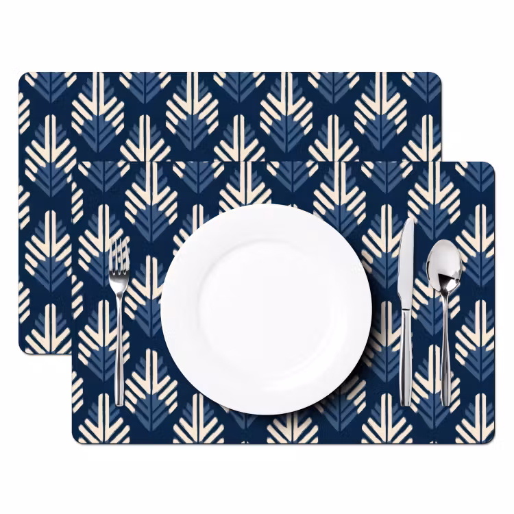 Set de table – 6 pièces - Moderne - Motif - Bleu — 2