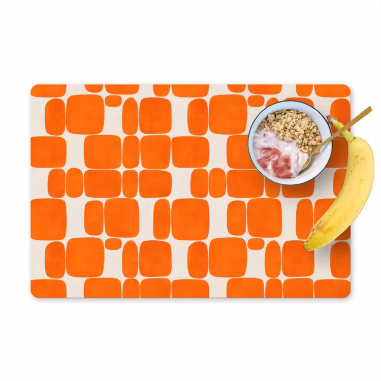 Set de table – 6 pièces - Motif - Rétro - Orange — 1