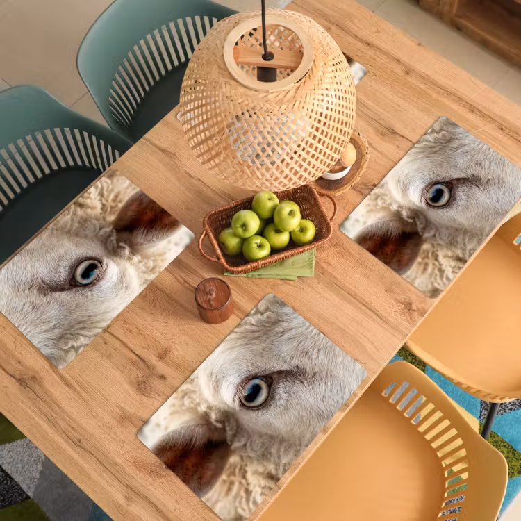 Set de table – 6 pièces - Mouton - Oeil - Blanc — 3