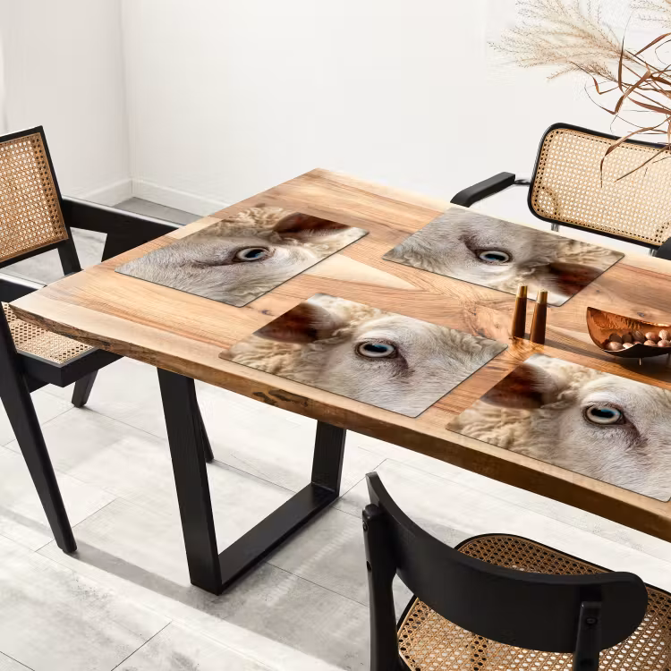 Set de table – 6 pièces - Mouton - Oeil - Blanc — 4
