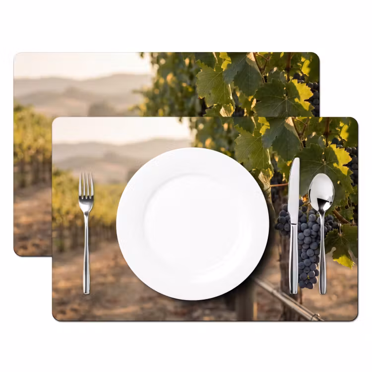 Set de table – 6 pièces - Raisins - Vigne - Soleil — 2
