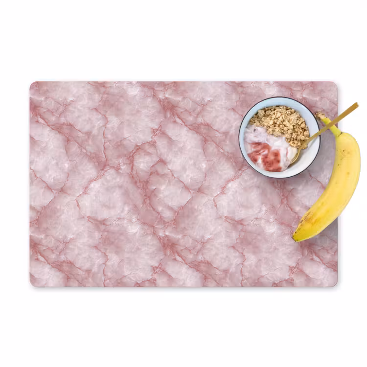 Set de table – 6 pièces - Rose - Marbre de quartz - Veines — 1