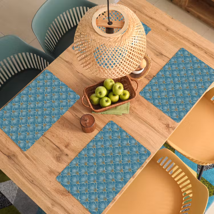 Set de table – 6 pièces - Symétrique - Motif - Bleu — 3
