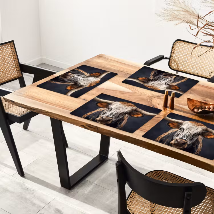 Set de table – 6 pièces - Taureau - coloré - cornes — 4