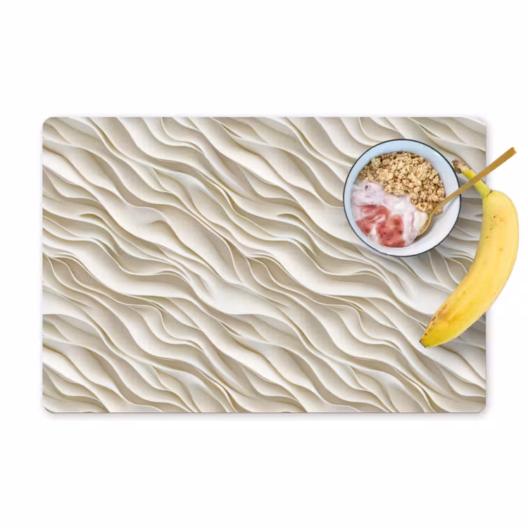 Set de table – 6 pièces - Vagues - Blanc - Minimaliste — 1