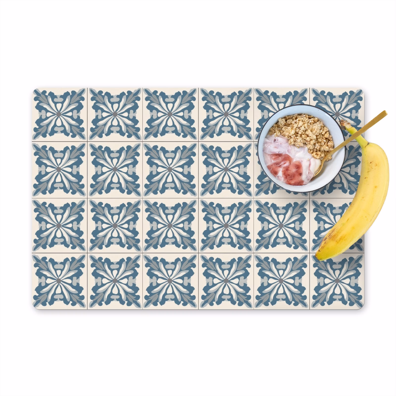 Set de table – 6 pièces - Motif - Carrelage - Bleu — 1
