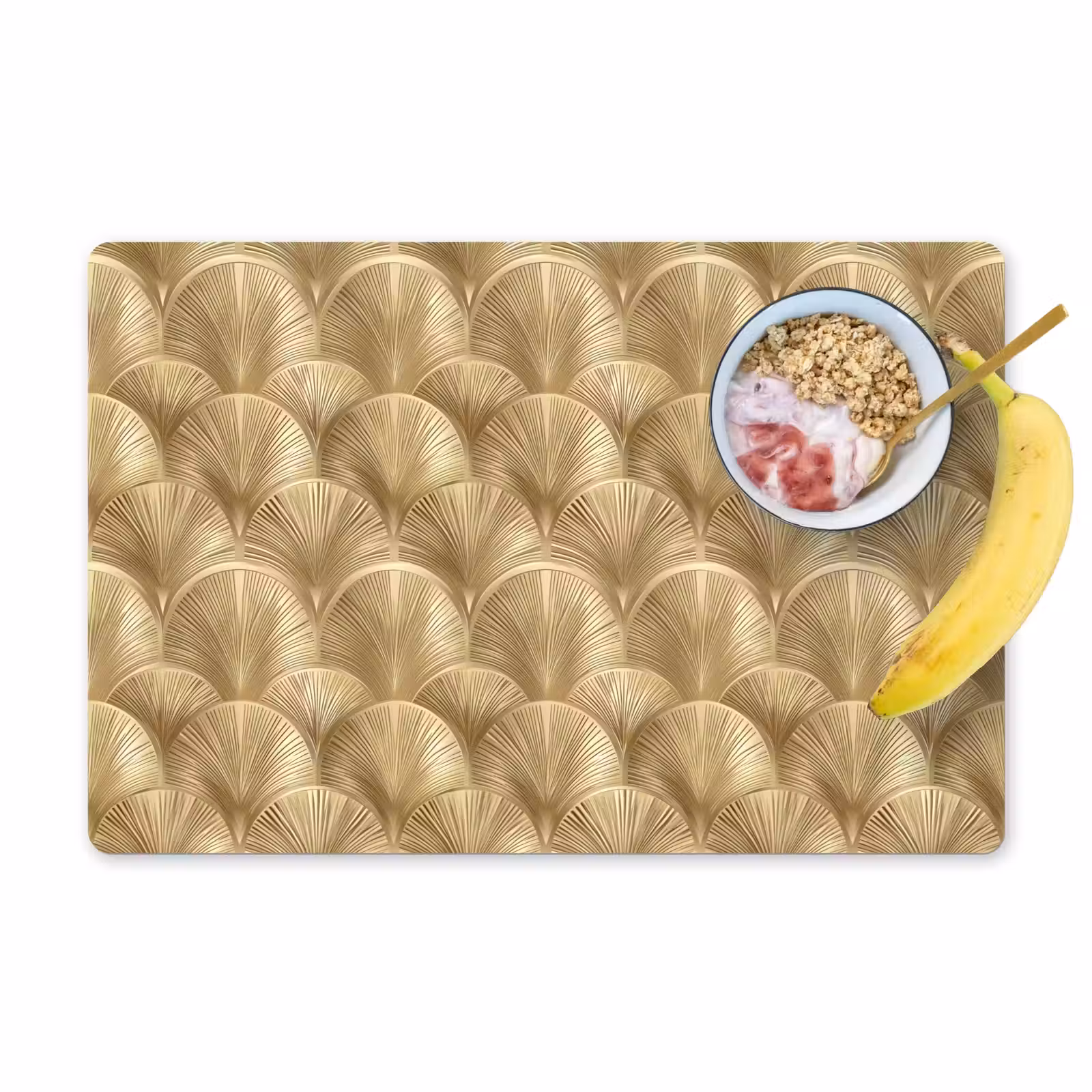 Set de table – 6 pièces - Motif - Eventail - Or — 1