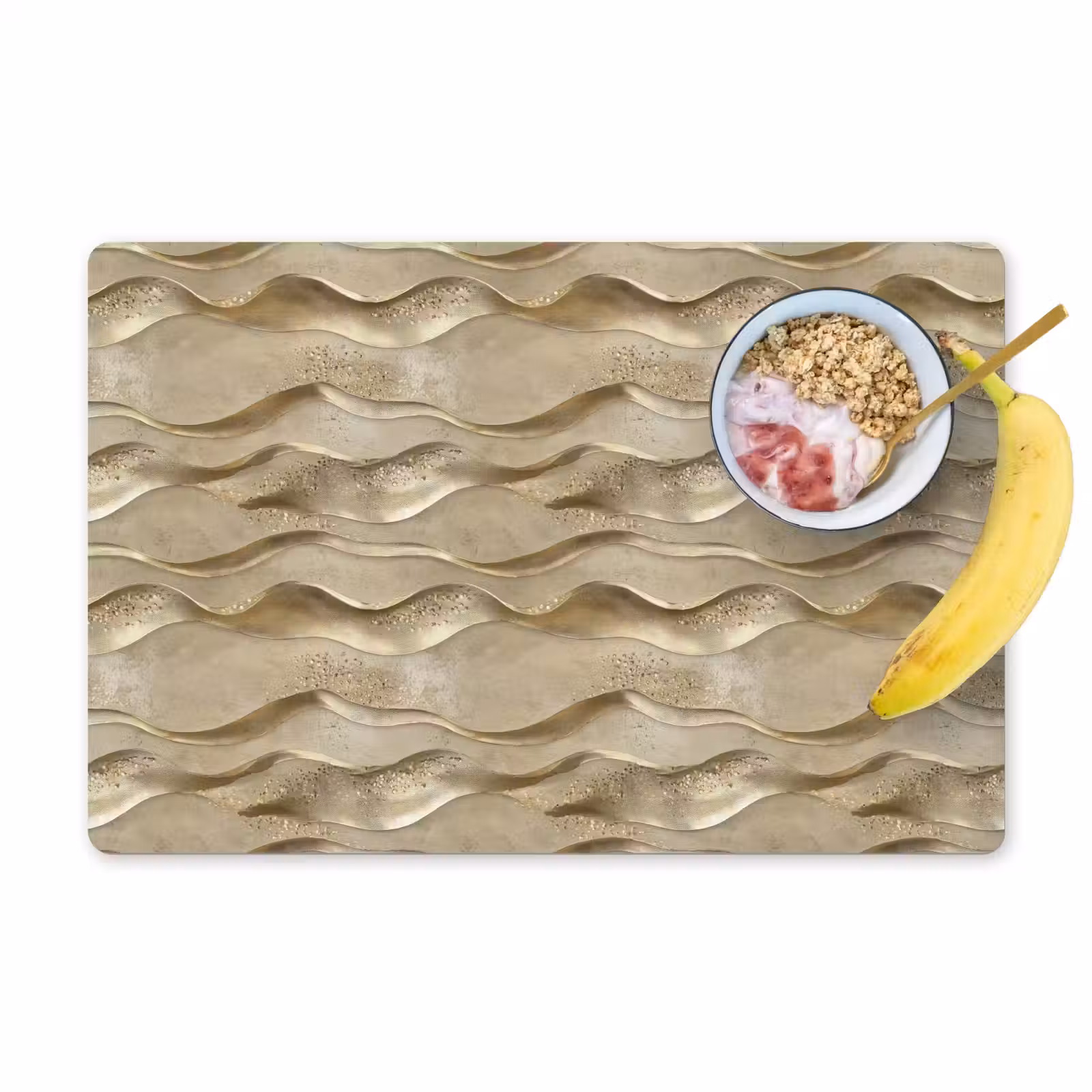 Set de table – 6 pièces - Vagues - Motif - Or — 1