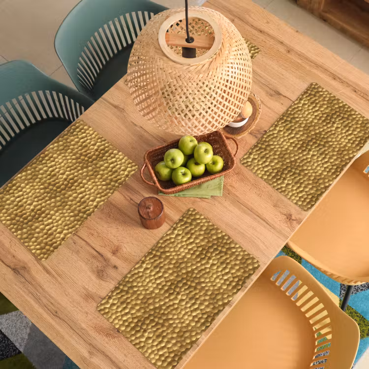 Set de table – 6 pièces - Métal - Dynamique - Or — 3