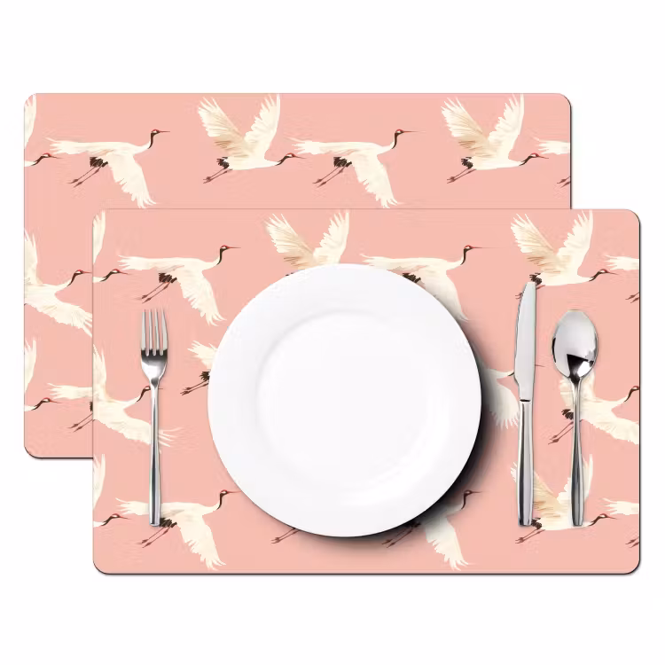Set de table – 6 pièces - Modern - Cranes - Pink — 2