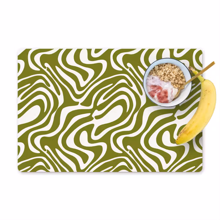 Set de table – 6 pièces - Motif de ligne - Vert - Organic — 1