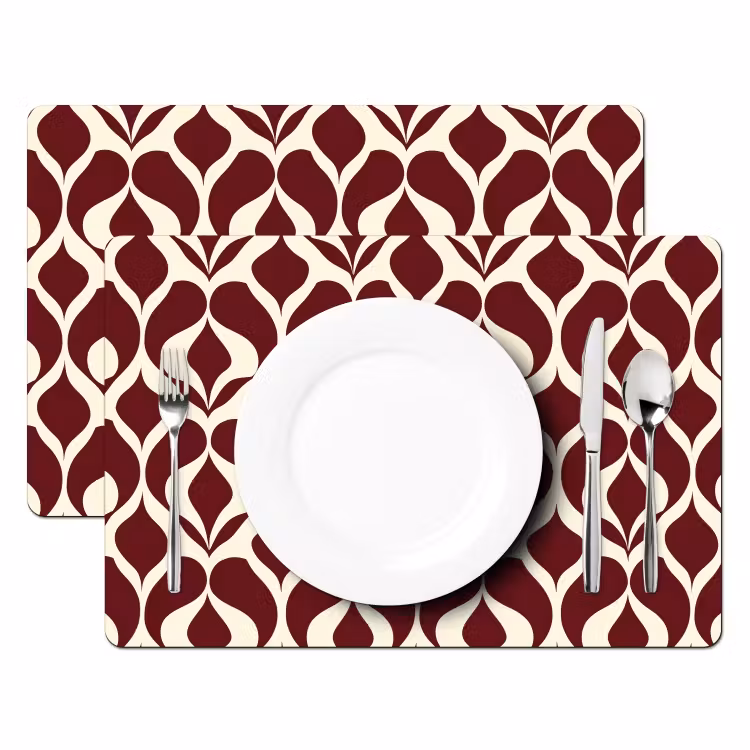 Set de table – 6 pièces - Rouge - Drop pattern - Graphic — 2