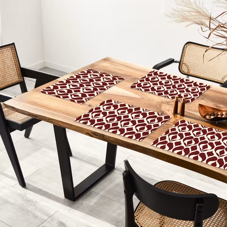 Set de table – 6 pièces - Rouge - Drop pattern - Graphic — 4