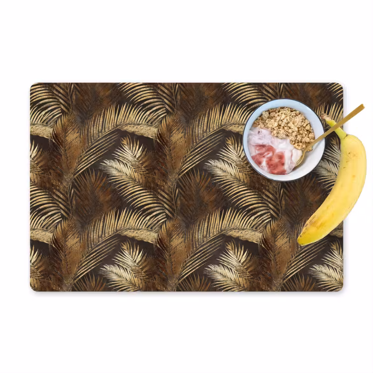 Set de table – 6 pièces - Tropical - Feuilles - Or — 1