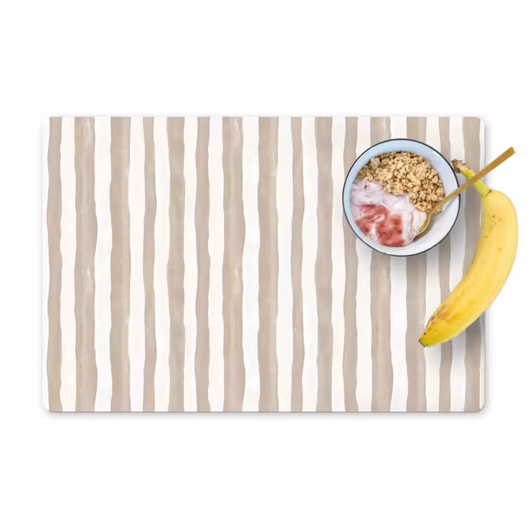 Set de table – 6 pièces - Minimaliste - Rayures - Beige — 1