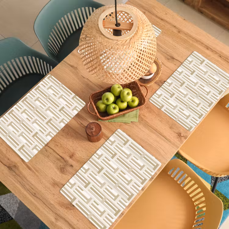 Set de table – 6 pièces - Moderne - Géométrique - Beige — 3