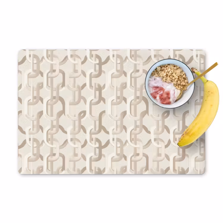 Set de table – 6 pièces - Motif - Abstrait - Beige — 1
