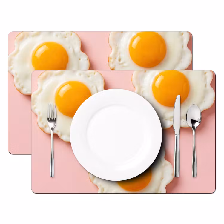 Set de table – 6 pièces - Œufs - Fleur - Rose — 2
