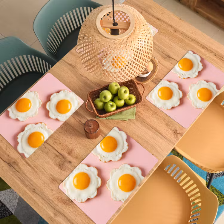 Set de table – 6 pièces - Œufs - Fleur - Rose — 3