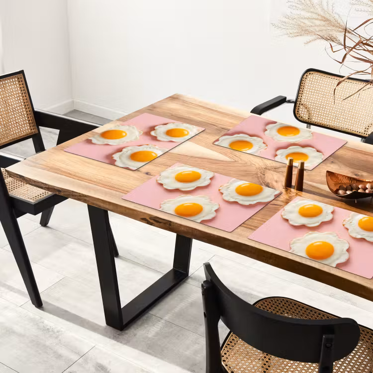 Set de table – 6 pièces - Œufs - Fleur - Rose — 4